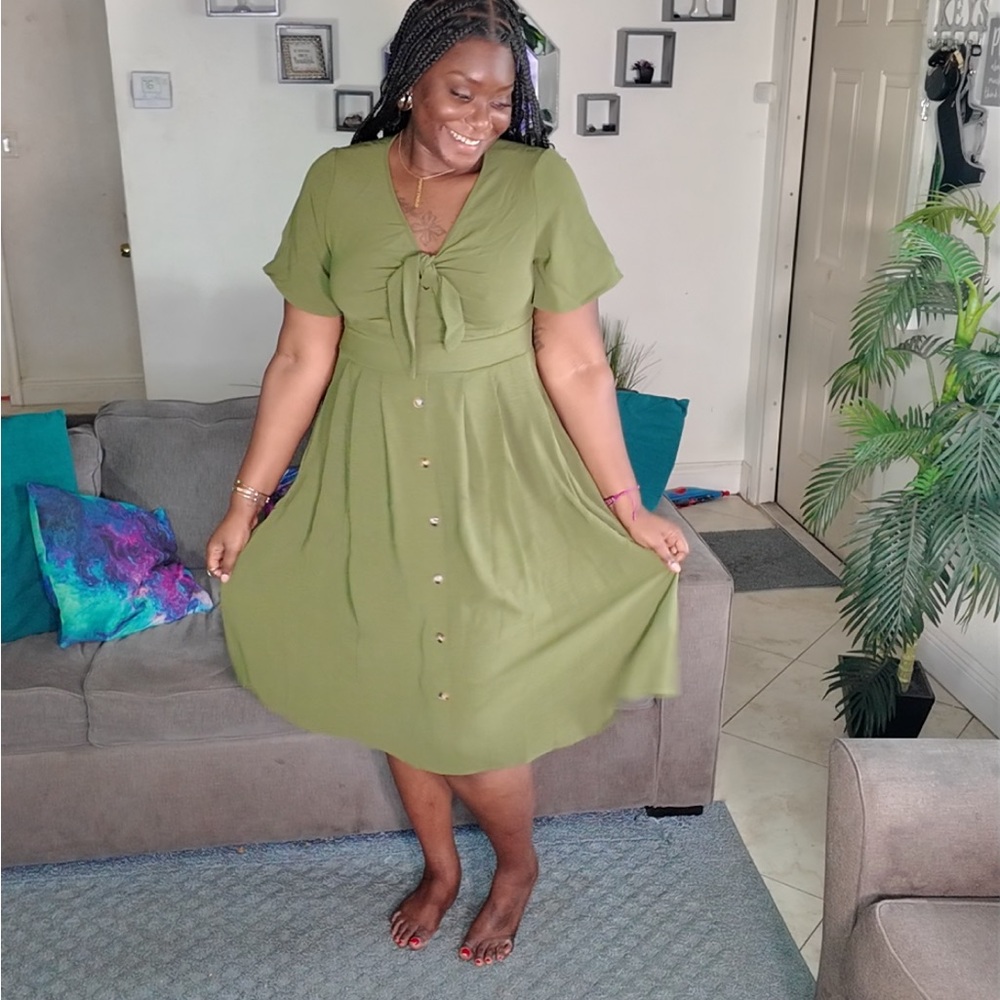 Olive green dress